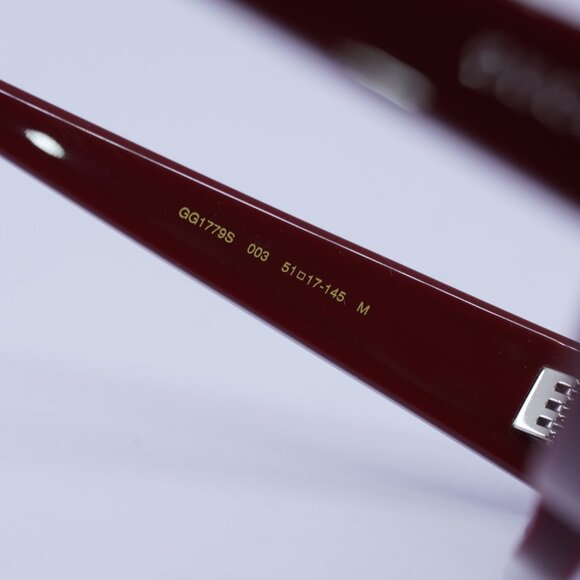 Gucci GG1779S 003 Sunglasses Burgundy Cat Eye Frame, Brown Lenses main image 10